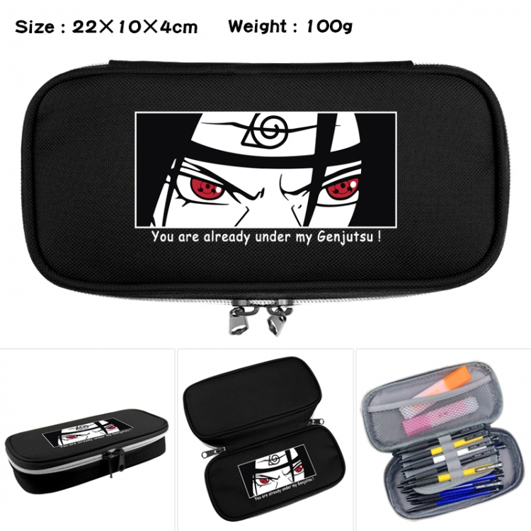 Naruto Anime Waterproof canvas zipper clamshell pencil case pencil case 22x10x4cm