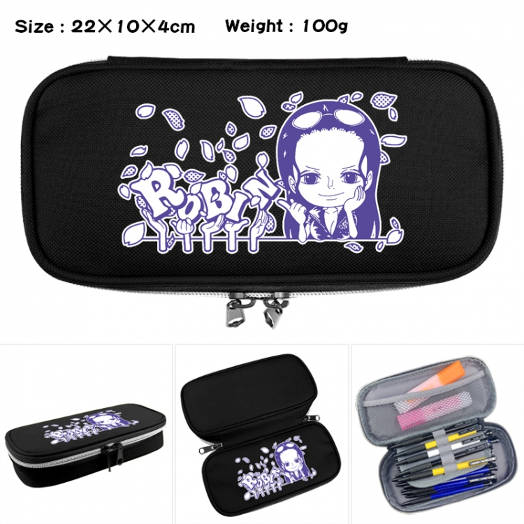 One Piece Anime Waterproof canvas zipper clamshell pencil case pencil case 22x10x4cm