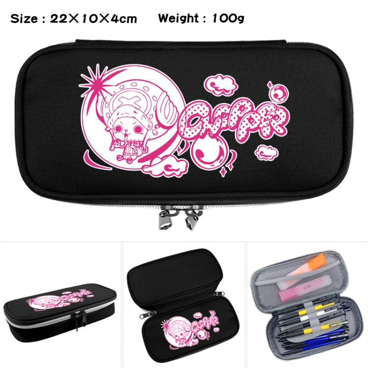 One Piece Anime Waterproof canvas zipper clamshell pencil case pencil case 22x10x4cm