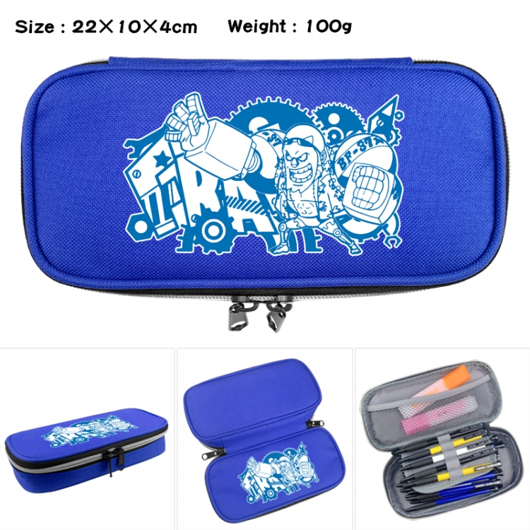 One Piece Anime Waterproof canvas zipper clamshell pencil case pencil case 22x10x4cm