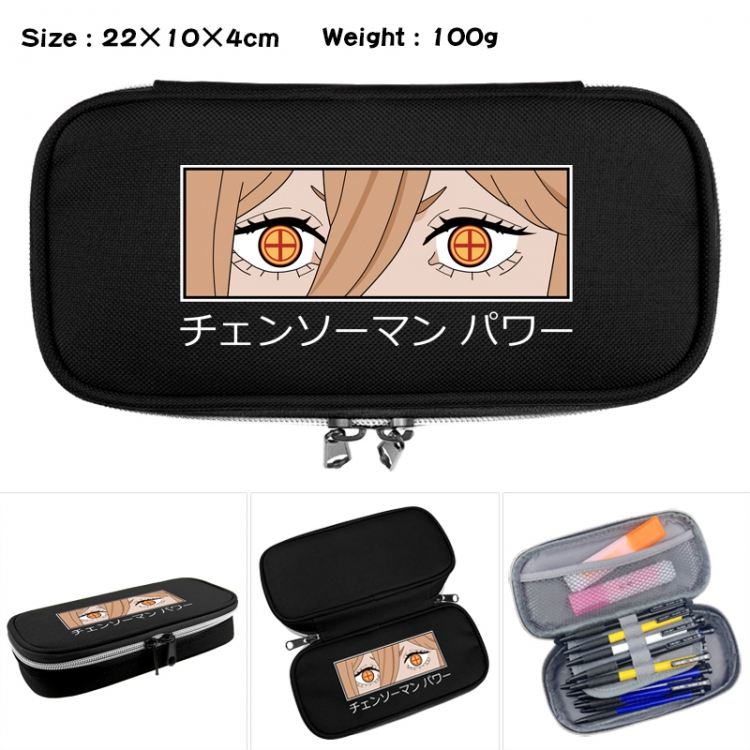 Chainsawman Anime Waterproof canvas zipper clamshell pencil case pencil case 22x10x4cm