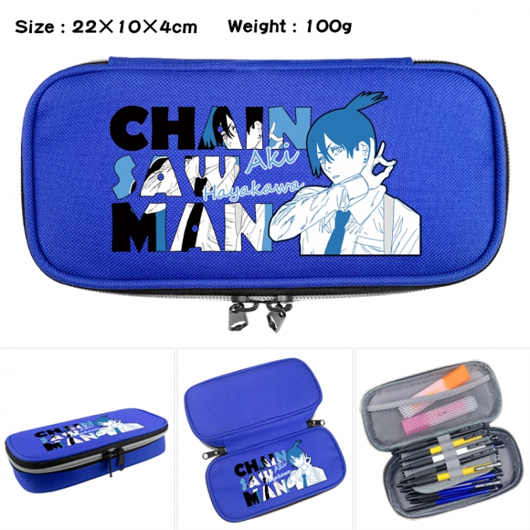 Chainsawman Anime Waterproof canvas zipper clamshell pencil case pencil case 22x10x4cm