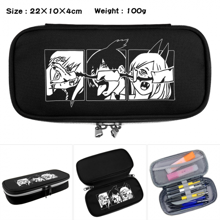 Chainsawman Anime Waterproof canvas zipper clamshell pencil case pencil case 22x10x4cm