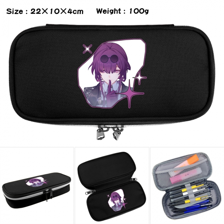 Honkai: Star Rail Anime Waterproof canvas zipper clamshell pencil case pencil case 22x10x4cm