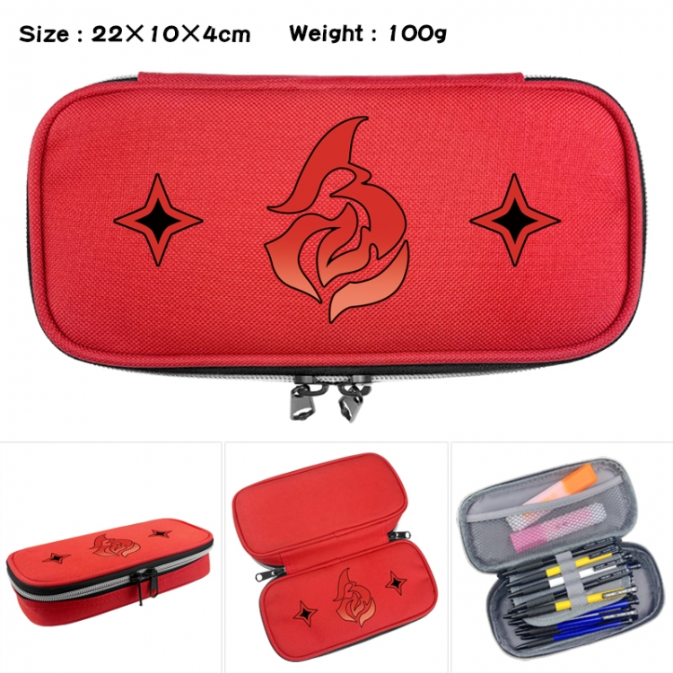 Honkai: Star Rail Anime Waterproof canvas zipper clamshell pencil case pencil case 22x10x4cm