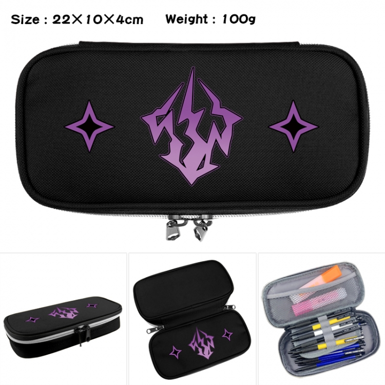 Honkai: Star Rail Anime Waterproof canvas zipper clamshell pencil case pencil case 22x10x4cm