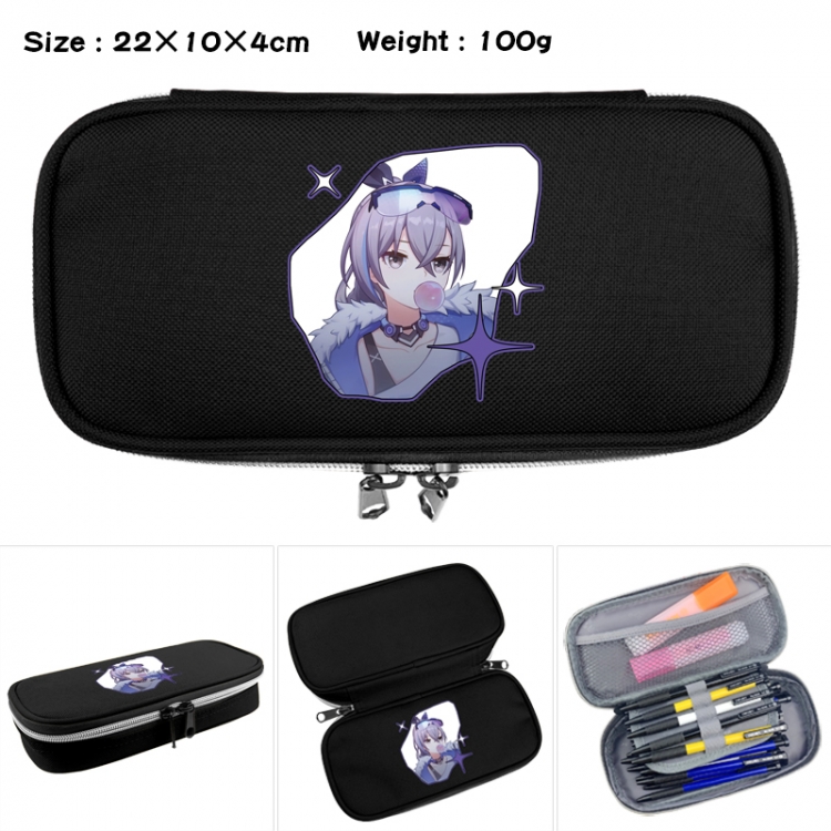 Honkai: Star Rail Anime Waterproof canvas zipper clamshell pencil case pencil case 22x10x4cm