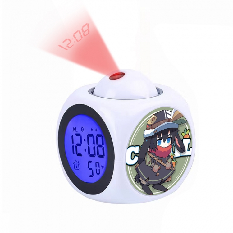AOTU Anime projection alarm clock electronic clock 8x8x10cm