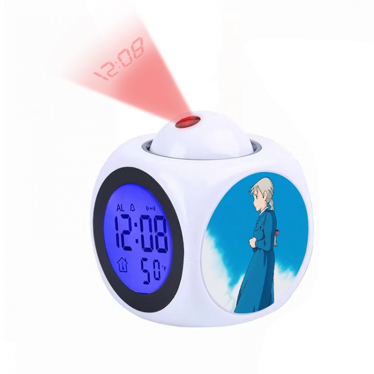 Hauru no ugoku shiro Anime projection alarm clock electronic clock 8x8x10cm