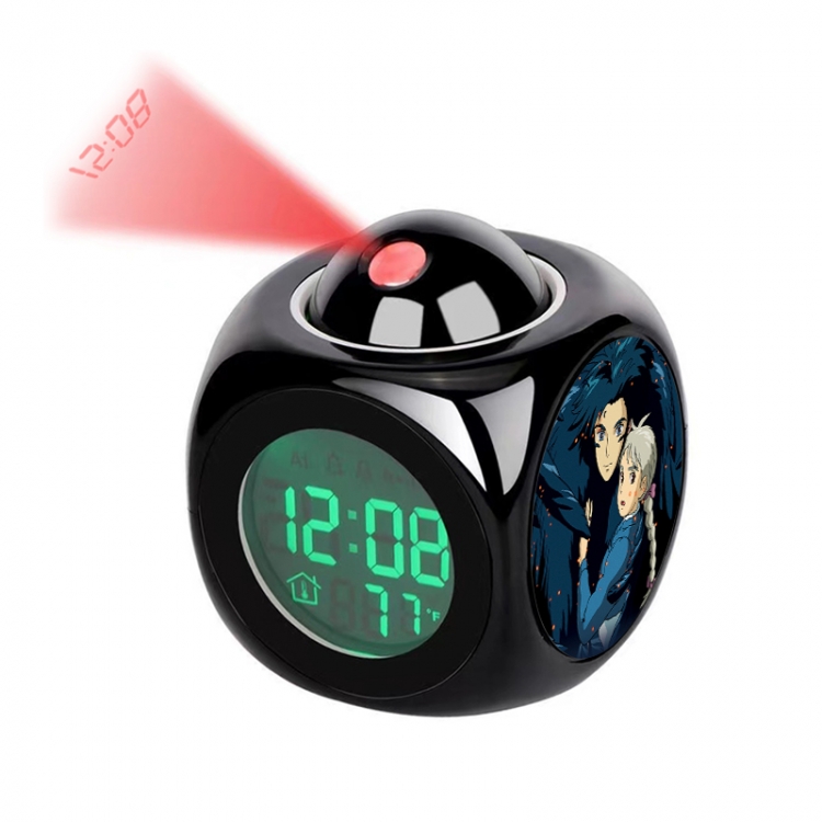 Hauru no ugoku shiro Anime projection alarm clock electronic clock 8x8x10cm