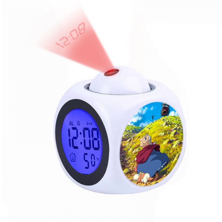 Hauru no ugoku shiro Anime projection alarm clock electronic clock 8x8x10cm