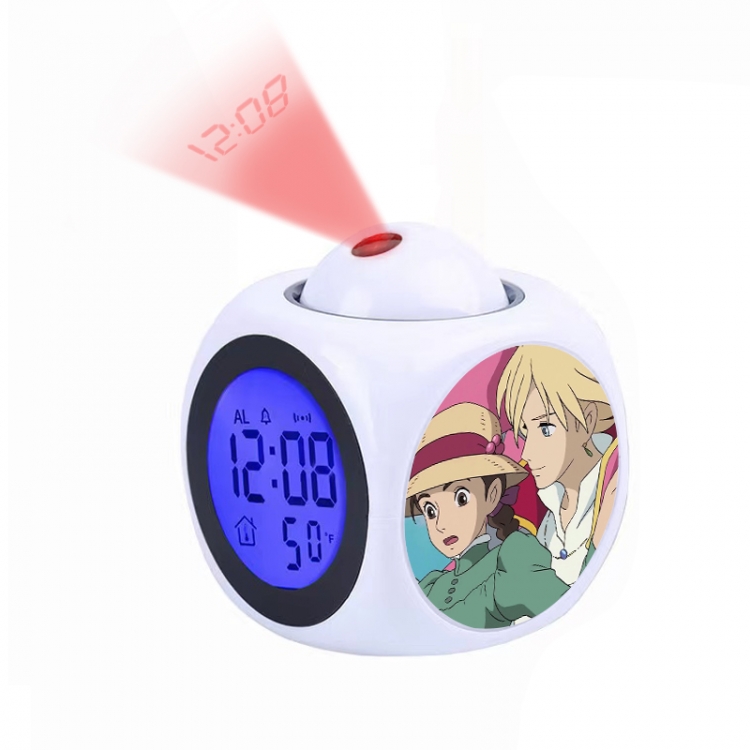 Hauru no ugoku shiro Anime projection alarm clock electronic clock 8x8x10cm