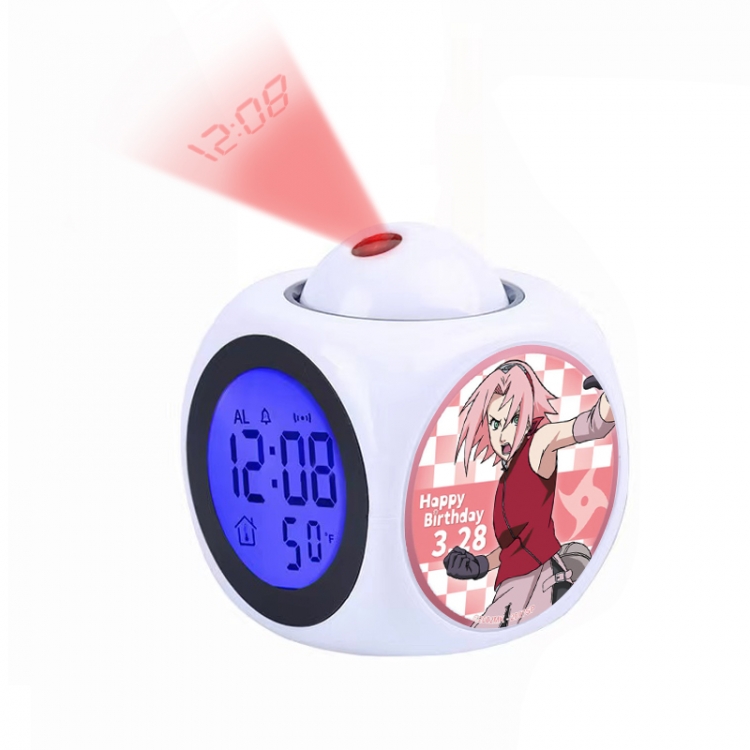 Naruto Anime projection alarm clock electronic clock 8x8x10cm