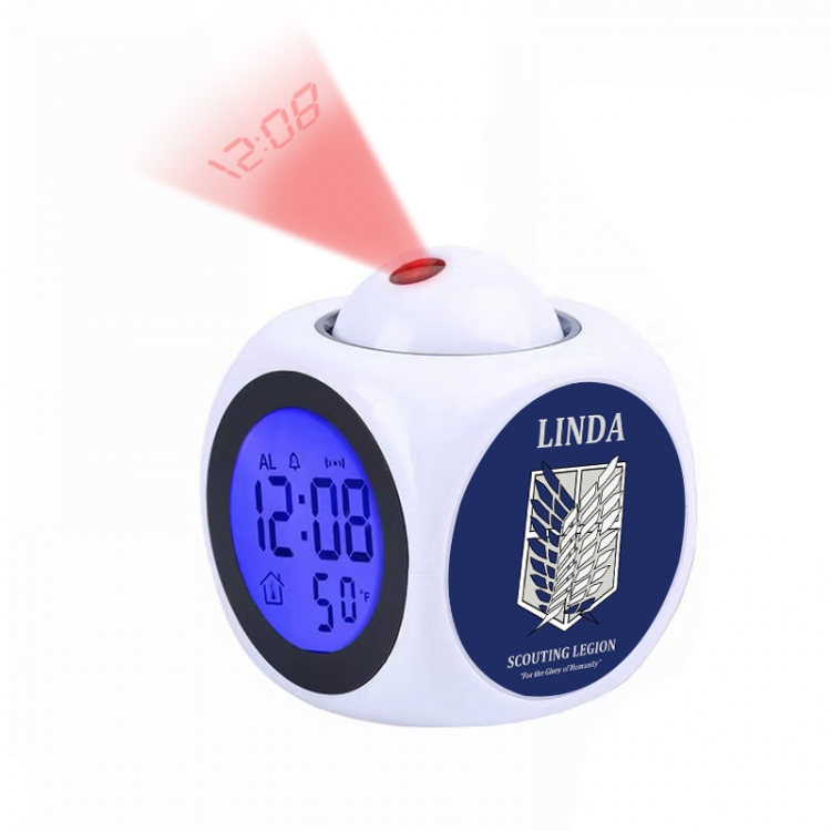 Shingeki no Kyojin Anime projection alarm clock electronic clock 8x8x10cm