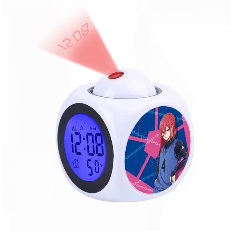 BLUE LOCK Anime projection alarm clock electronic clock 8x8x10cm