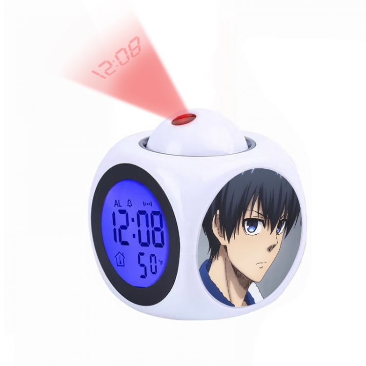 BLUE LOCK Anime projection alarm clock electronic clock 8x8x10cm