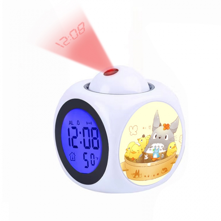TOTORO Anime projection alarm clock electronic clock 8x8x10cm