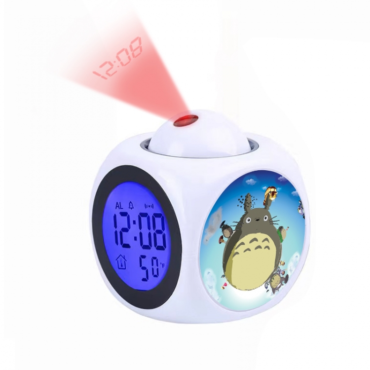 TOTORO Anime projection alarm clock electronic clock 8x8x10cm