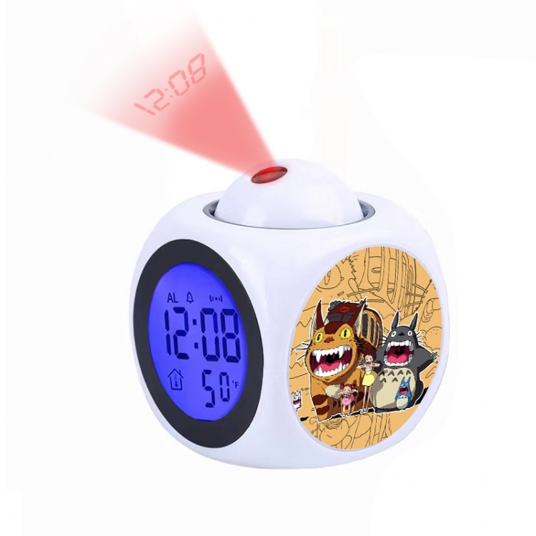 TOTORO Anime projection alarm clock electronic clock 8x8x10cm