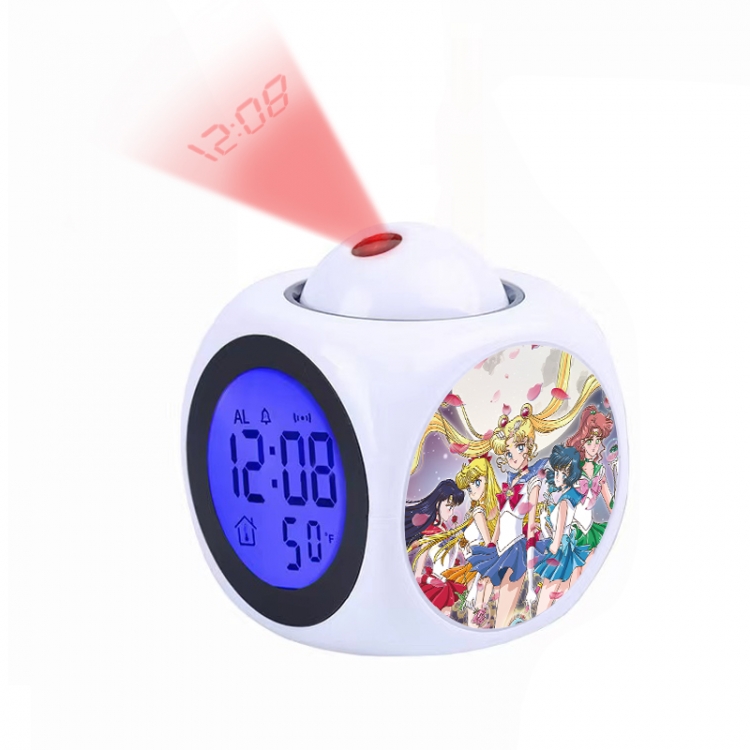 sailormoon Anime projection alarm clock electronic clock 8x8x10cm