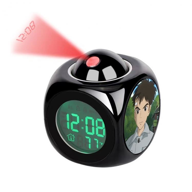 The Boy and the Heron Anime projection alarm clock electronic clock 8x8x10cm