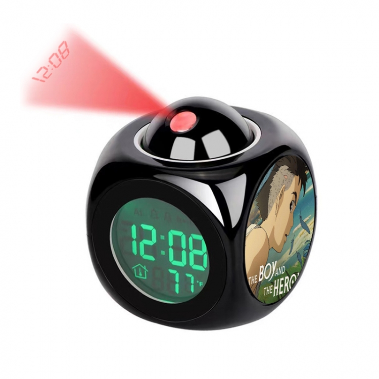 The Boy and the Heron Anime projection alarm clock electronic clock 8x8x10cm