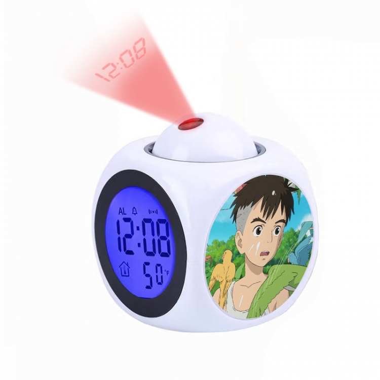 The Boy and the Heron Anime projection alarm clock electronic clock 8x8x10cm