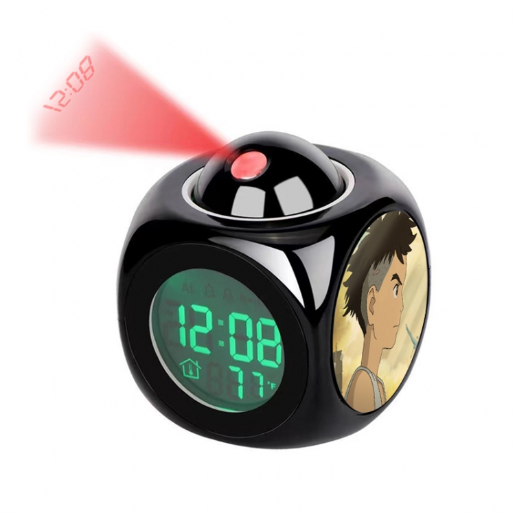 The Boy and the Heron Anime projection alarm clock electronic clock 8x8x10cm