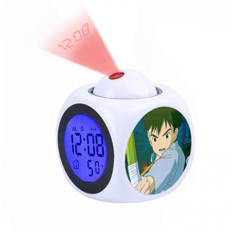 The Boy and the Heron Anime projection alarm clock electronic clock 8x8x10cm