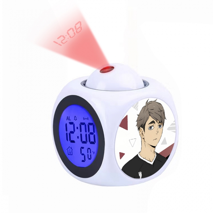 Haikyuu!! Anime projection alarm clock electronic clock 8x8x10cm