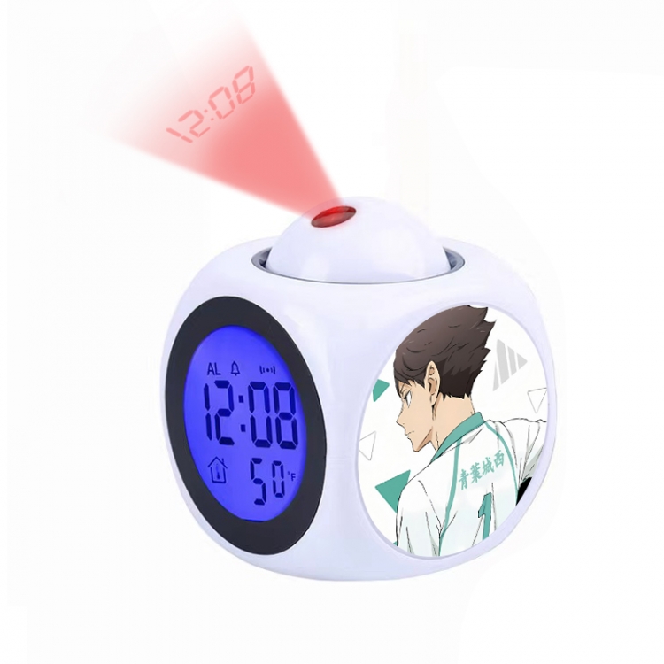 Haikyuu!! Anime projection alarm clock electronic clock 8x8x10cm