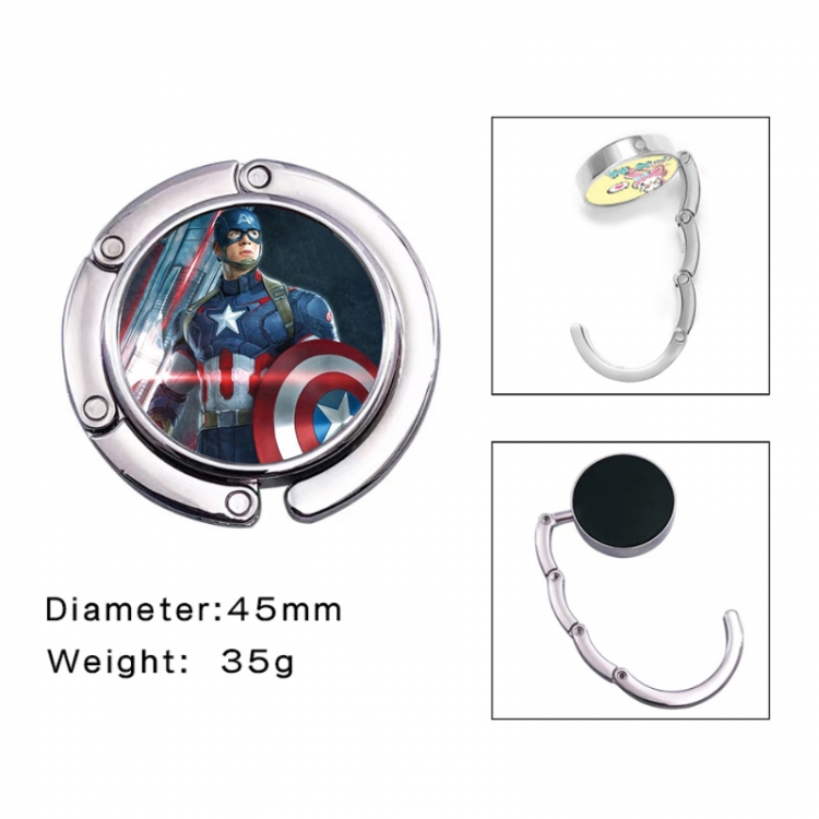 Captain America Anime folding bag hanger table edge bag hook 45mm