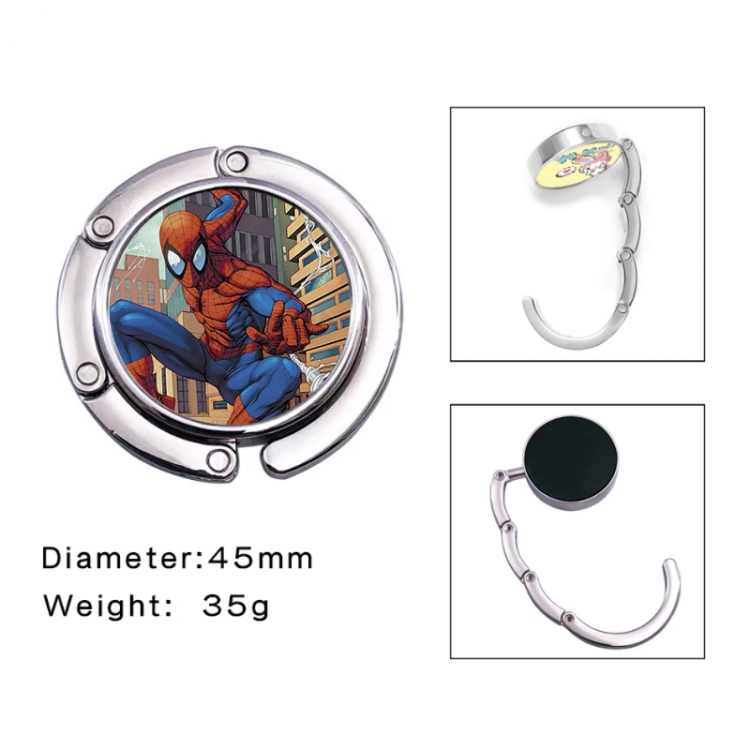 Spiderman Anime folding bag hanger table edge bag hook 45mm