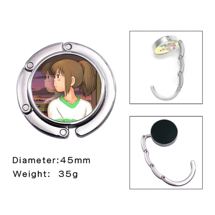 Spirited Away Anime folding bag hanger table edge bag hook 45mm