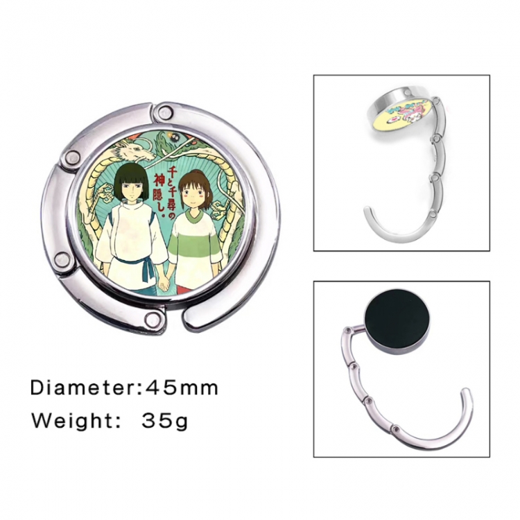 Spirited Away Anime folding bag hanger table edge bag hook 45mm