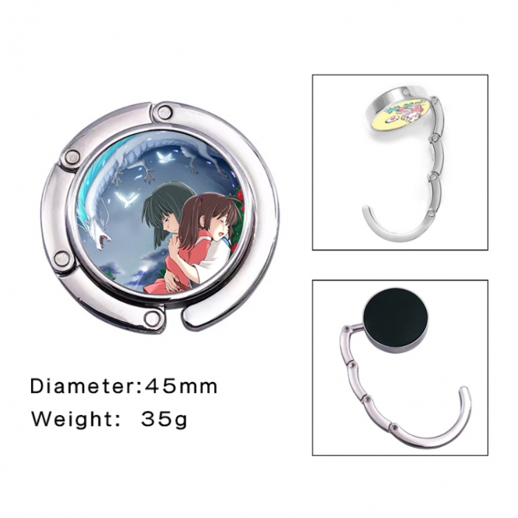 Spirited Away Anime folding bag hanger table edge bag hook 45mm