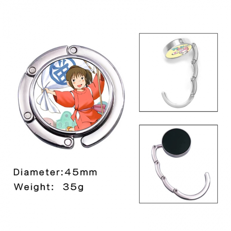 Spirited Away Anime folding bag hanger table edge bag hook 45mm