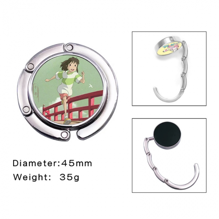 Spirited Away Anime folding bag hanger table edge bag hook 45mm