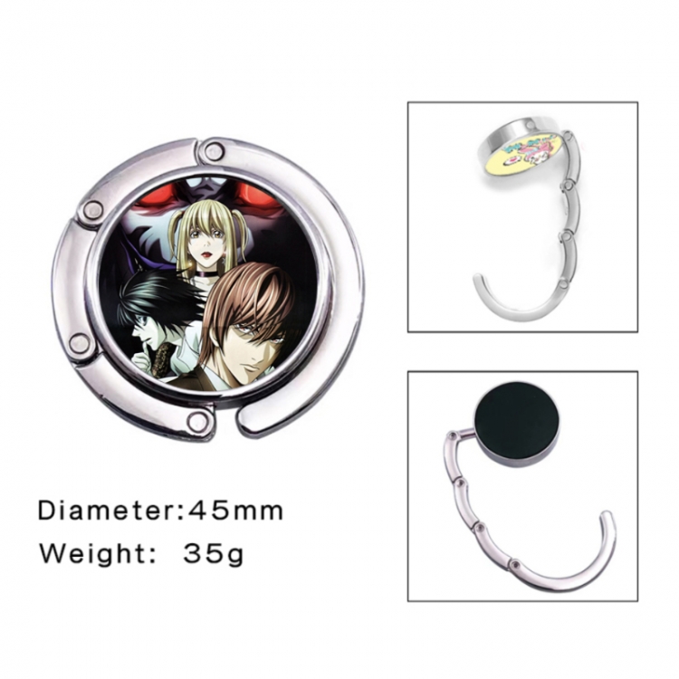 Death note Anime folding bag hanger table edge bag hook 45mm