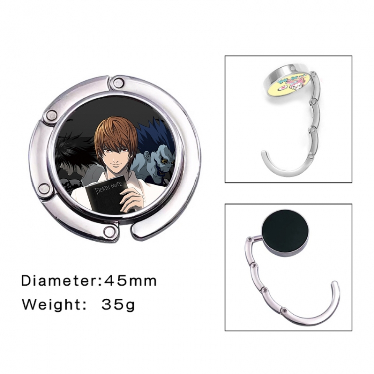 Death note Anime folding bag hanger table edge bag hook 45mm