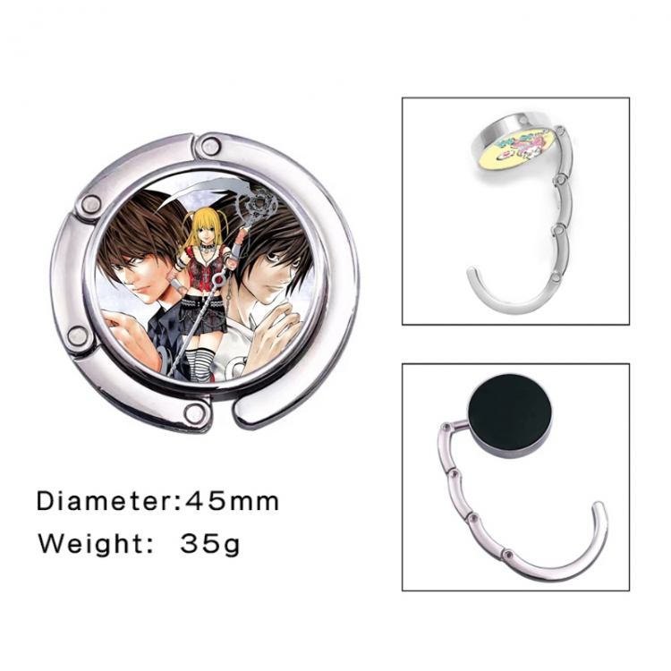 Death note Anime folding bag hanger table edge bag hook 45mm