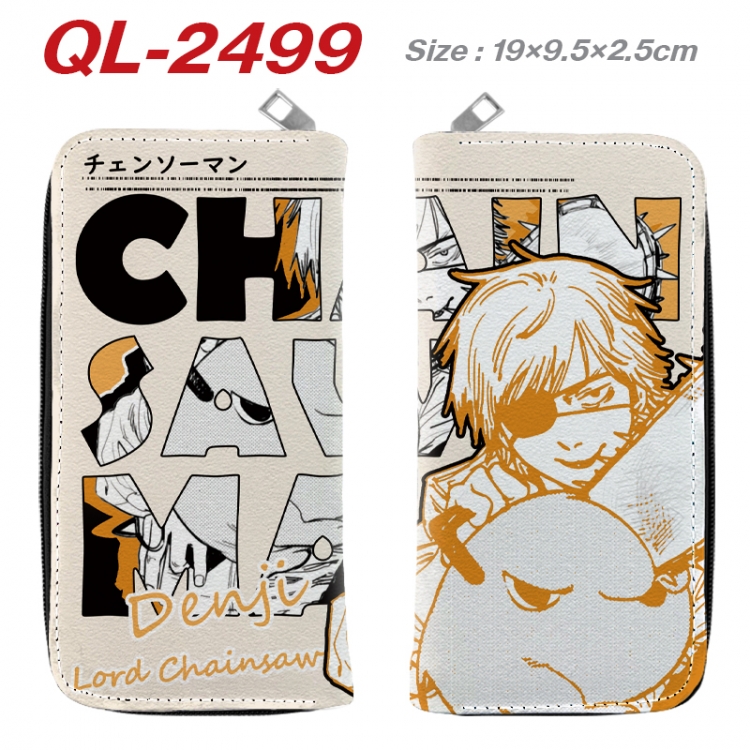  Chainsawman Anime peripheral PU leather full-color long zippered wallet 19.5x9.5x2.5cm