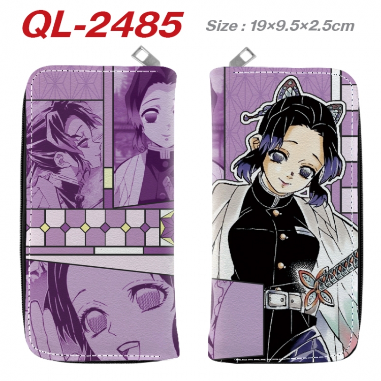 Demon Slayer Kimets Anime peripheral PU leather full-color long zippered wallet 19.5x9.5x2.5cm