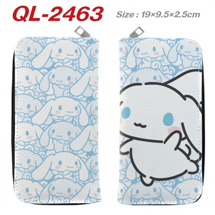 sanrio Anime peripheral PU leather full-color long zippered wallet 19.5x9.5x2.5cm