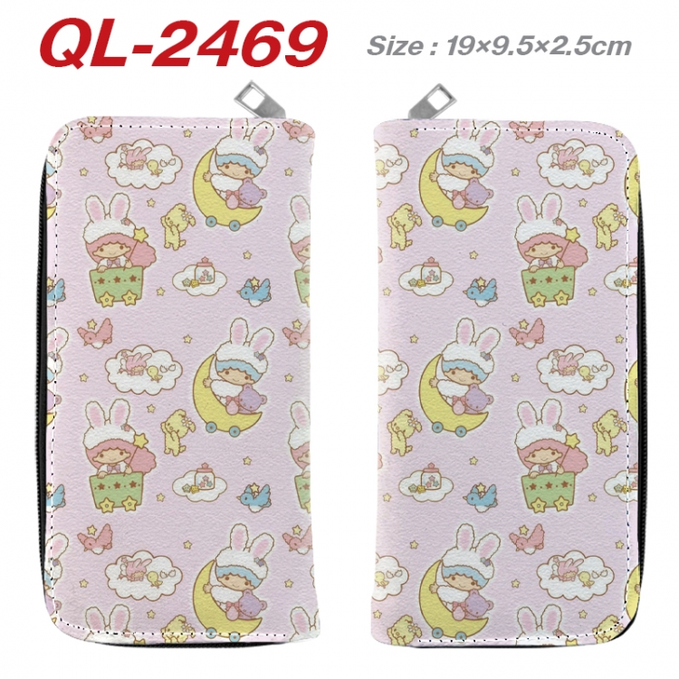 sanrio Anime peripheral PU leather full-color long zippered wallet 19.5x9.5x2.5cm