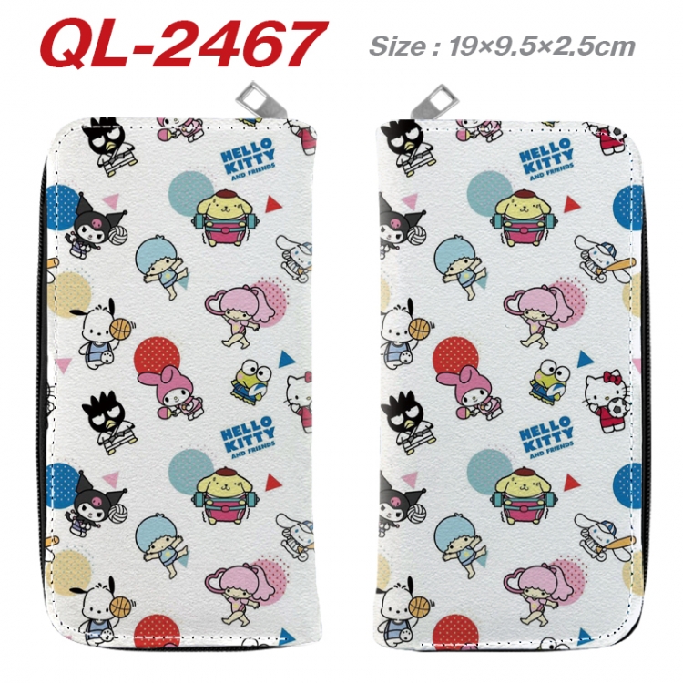 sanrio Anime peripheral PU leather full-color long zippered wallet 19.5x9.5x2.5cm