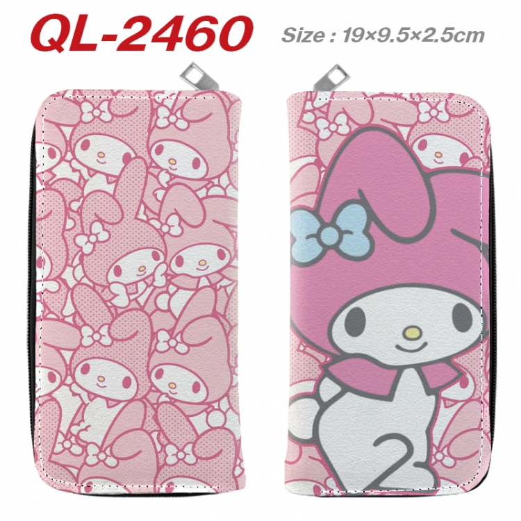 sanrio Anime peripheral PU leather full-color long zippered wallet 19.5x9.5x2.5cm