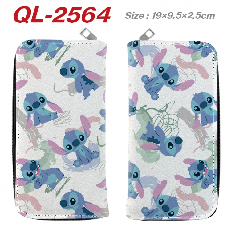 Lilo & Stitch Anime peripheral PU leather full-color long zippered wallet 19.5x9.5x2.5cm