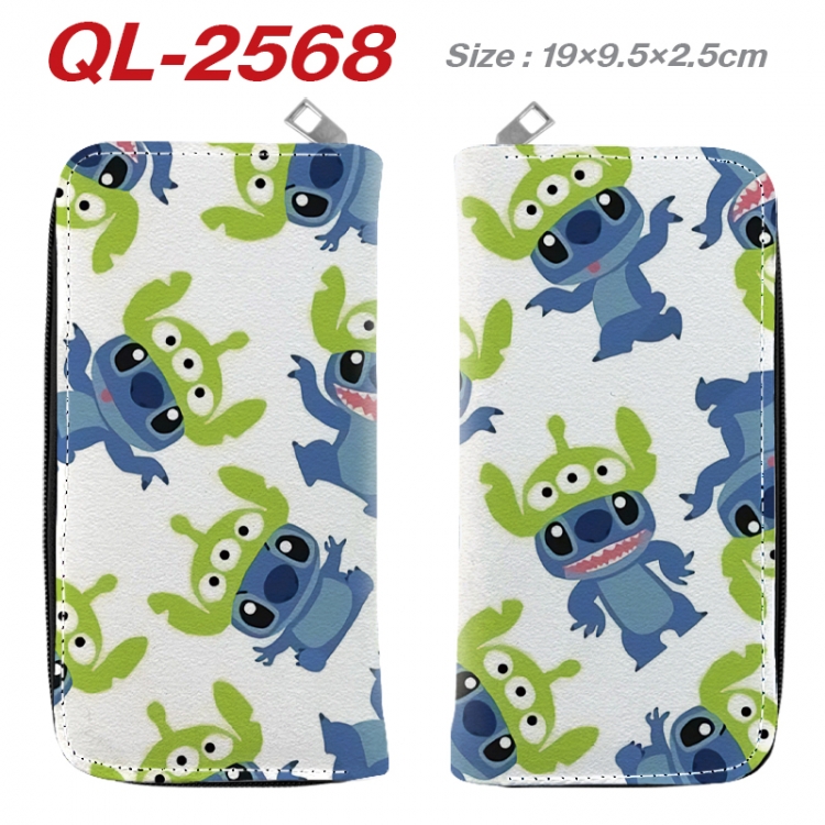 Lilo & Stitch Anime peripheral PU leather full-color long zippered wallet 19.5x9.5x2.5cm