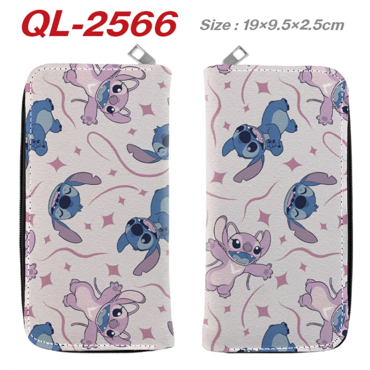 Lilo & Stitch Anime peripheral PU leather full-color long zippered wallet 19.5x9.5x2.5cm